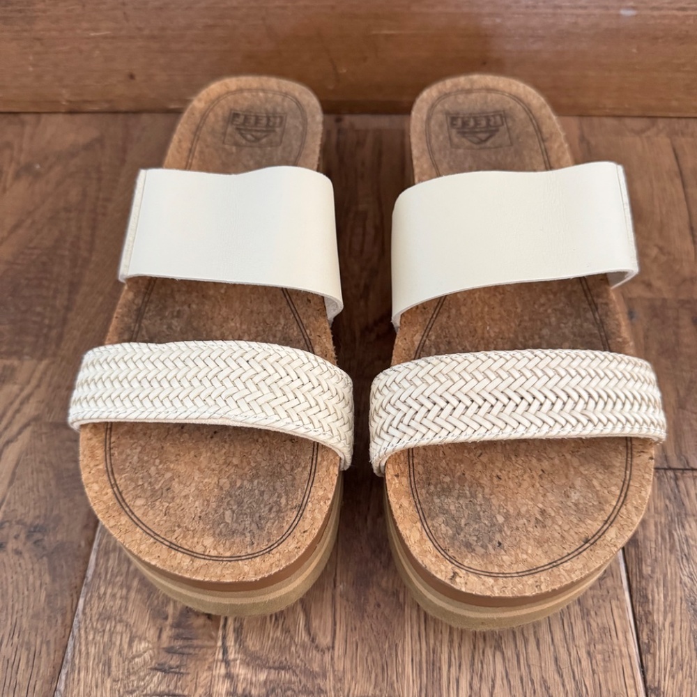 Reef Cushion Vista Platform Slip On Sandals Slide Women's‎ Size 9 Vintage S - Picture 3 of 8